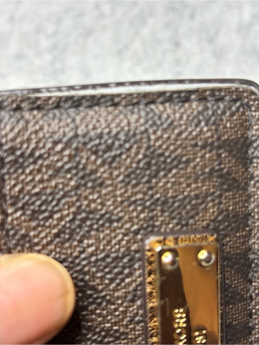 Michael Kors Dark Brown Card Holder with Gold Plate